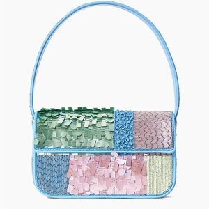 NWT Staud Beaded Shoulder Tommy Bag Patchwork Sherbert